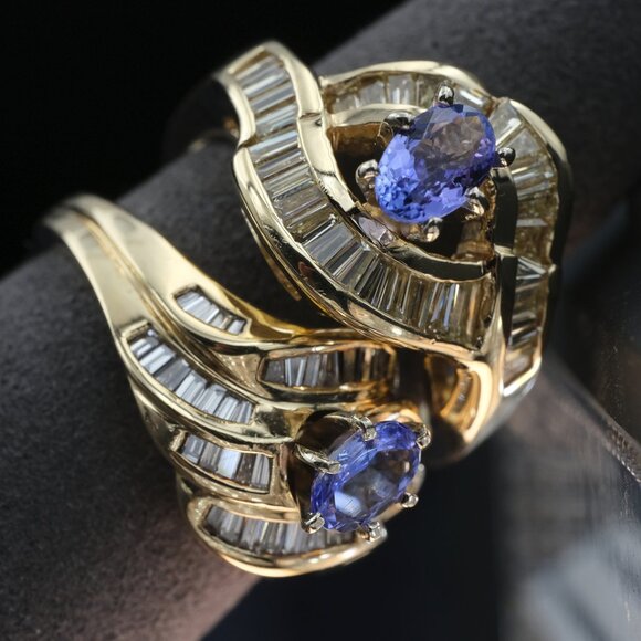 Hers and Hers Committment Ring Pair - Diamond encrusted Amethysts